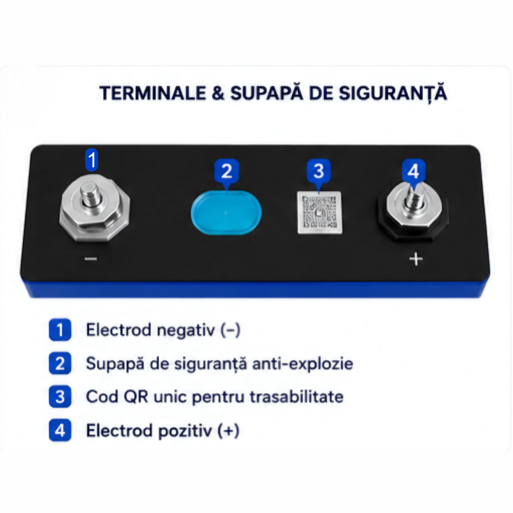 Baterie pentru panouri fotovoltaice LiFePO4 15.36 kWh 51.2V 300Ah, Celule DESAY Grade A, BMS Inteligent, Compatibila cu invertoare Low Voltage