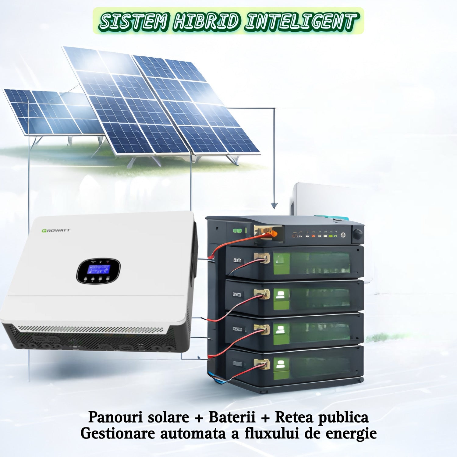 Invertor solar hibrid Growatt SPE 12000 ES, 12kW, 48V, 2 MPPT, 15000W PV, backup rapid, scalabil, dongle Growatt Shine WiFi-X pentru monitorizare inclus