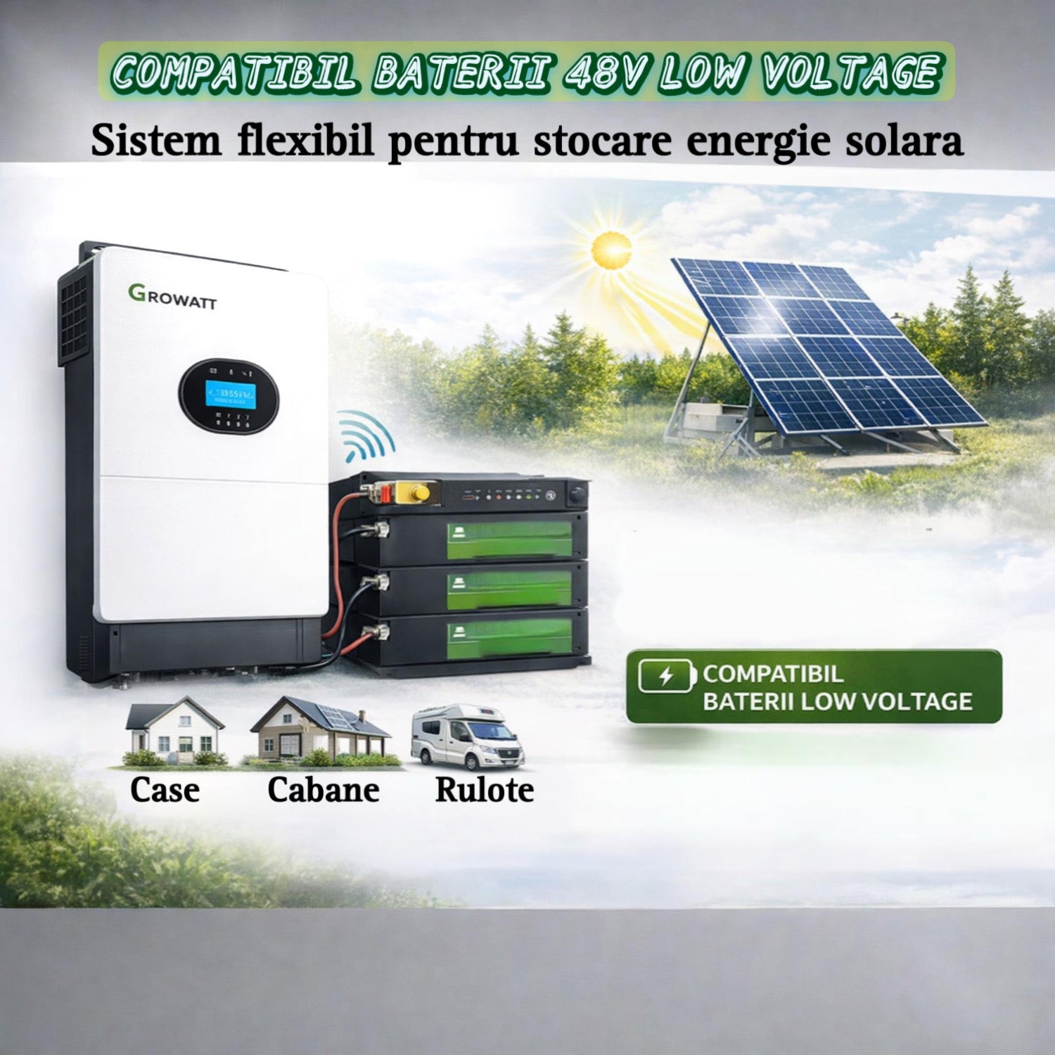 Invertor solar GROWATT SPF 6000 ES Plus 6kW Off Grid, 2 MPPT, WiFi, monofazat, dongle Growatt Shine WiFi-X pentru monitorizare