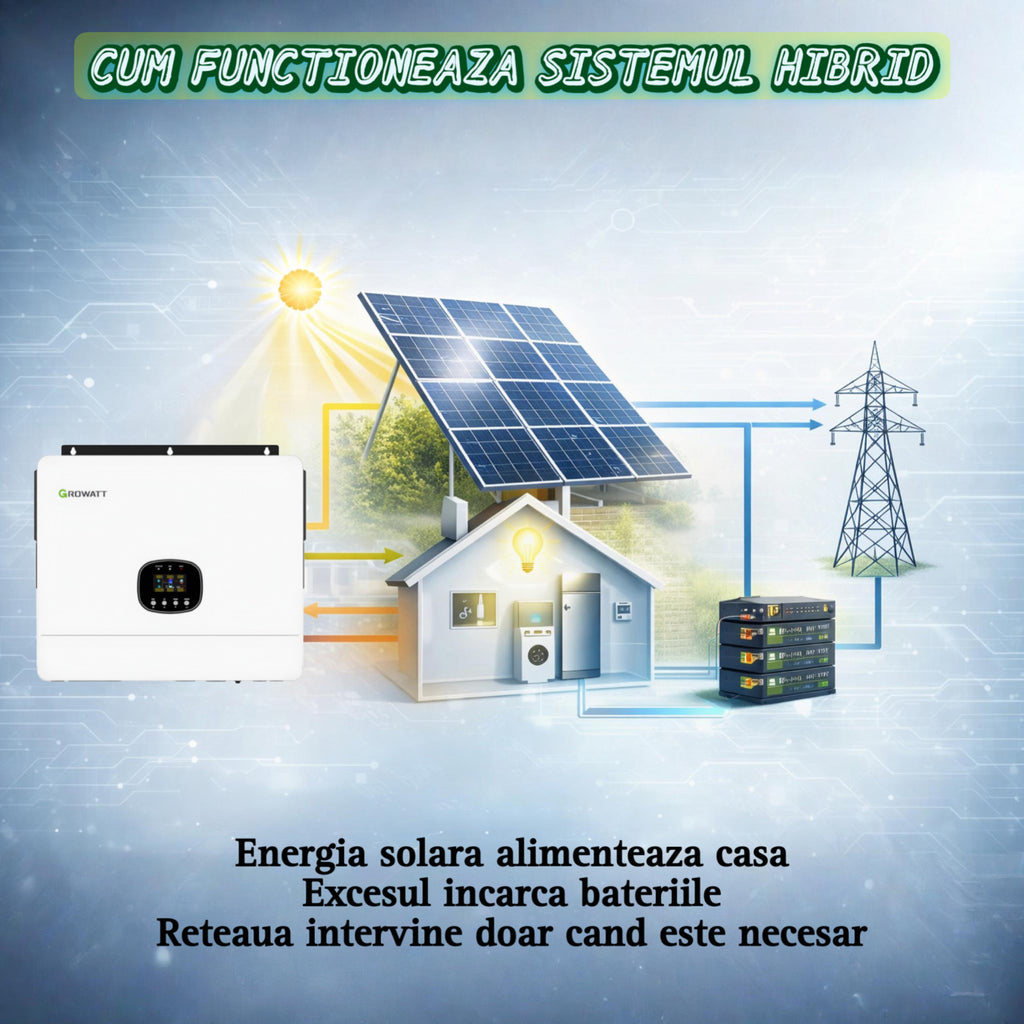 Invertor solar hibrid Growatt SPE 12000 ES, 12kW, 48V, 2 MPPT, 15000W PV, backup rapid, scalabil, dongle Growatt Shine WiFi-X pentru monitorizare inclus