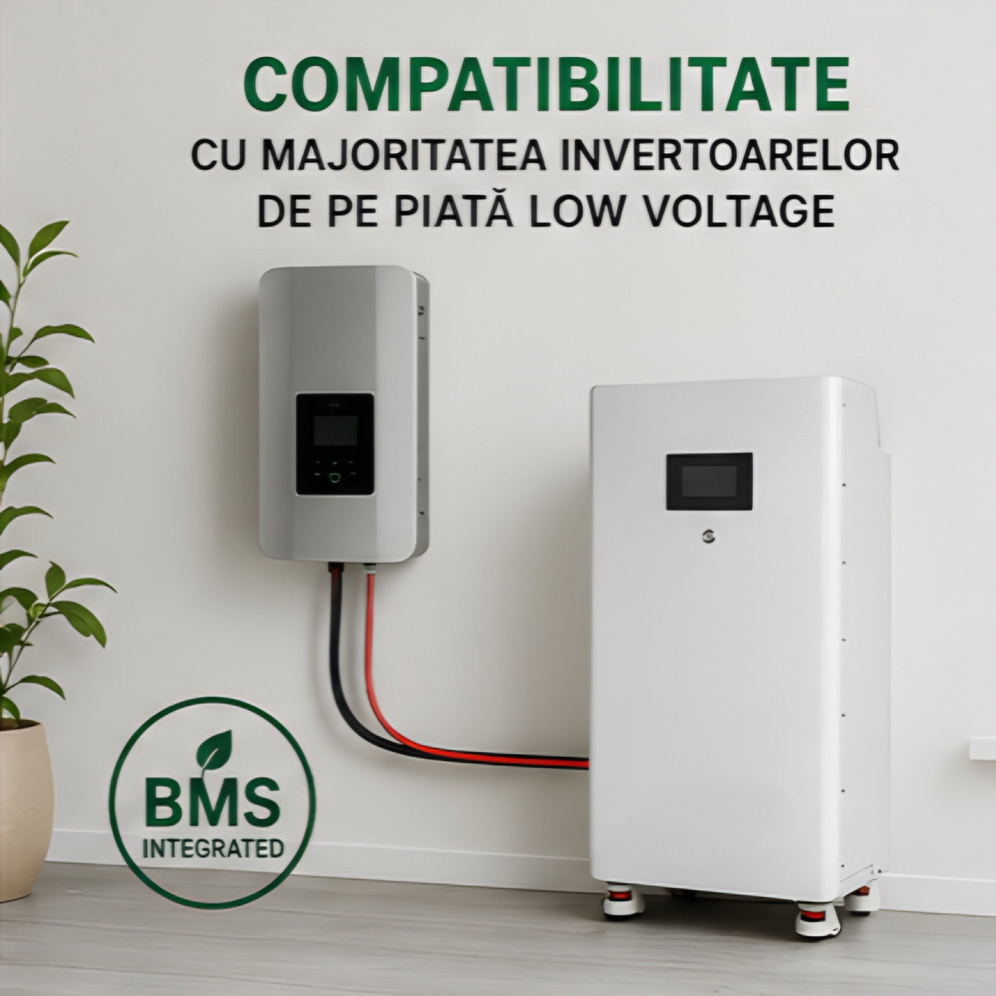Baterie LiFePO4 17.6 kWh 51.2V 340Ah cu celule EVE Grade A, BMS Inteligent, Low Voltage, compatibila cu sisteme fotovoltaice si invertoare
